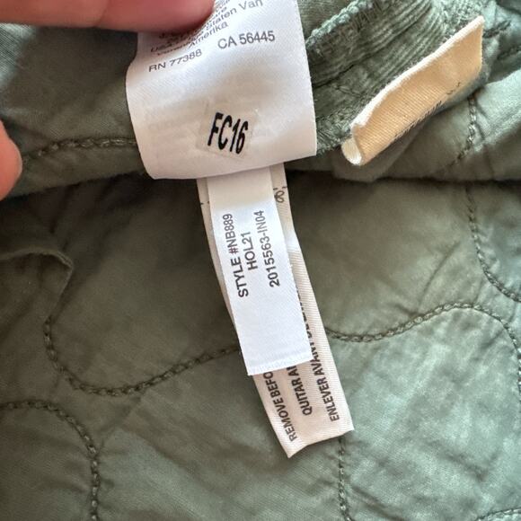 MADEWELL Corduroy Quilted Mini Wrap Skirt Sage Green A-Line Button | 10 - Picture 5 of 9